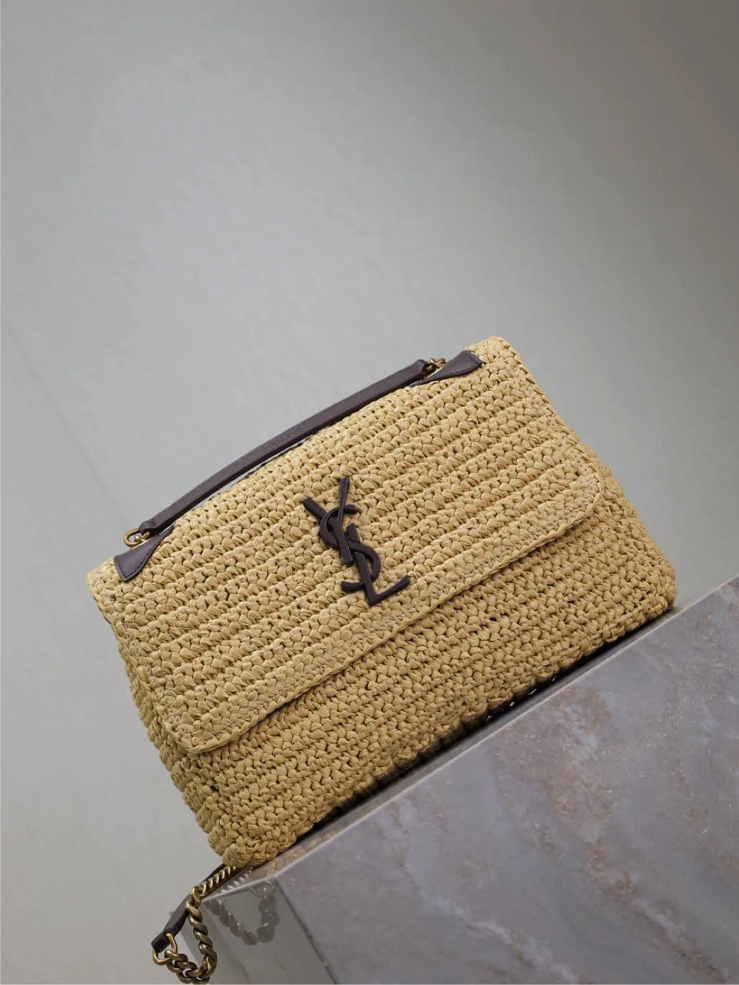 Saint Laurent Niki Straw Woven Shoulder Bag product photo from LabelPicks