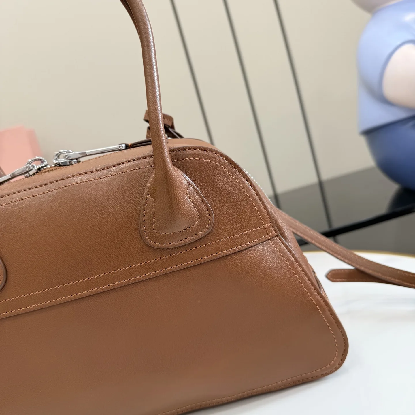 Miu Miu Vivant Brown Lambskin Top Handle Bag product photo from LabelPicks