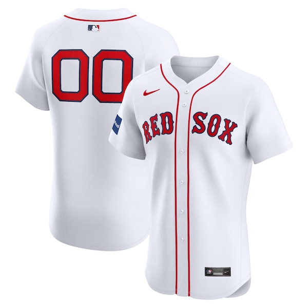 Boston Red Sox Nike Home Elite Custom Patch Jersey - White