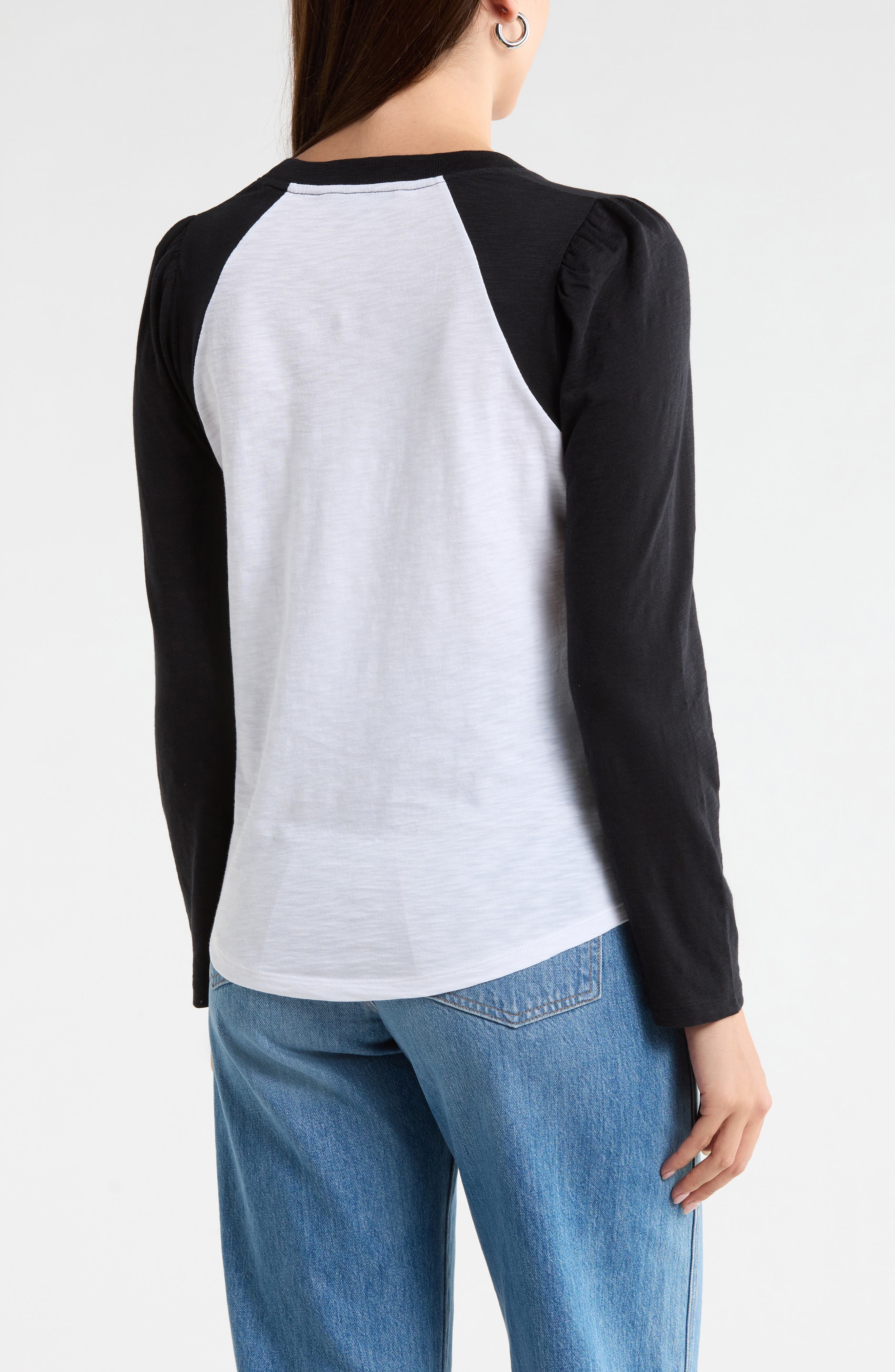 Veronica Beard Mason Raglan Sleeve Cotton Baseball T-Shirt