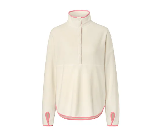 Fleecepullover mit Knopfleiste
