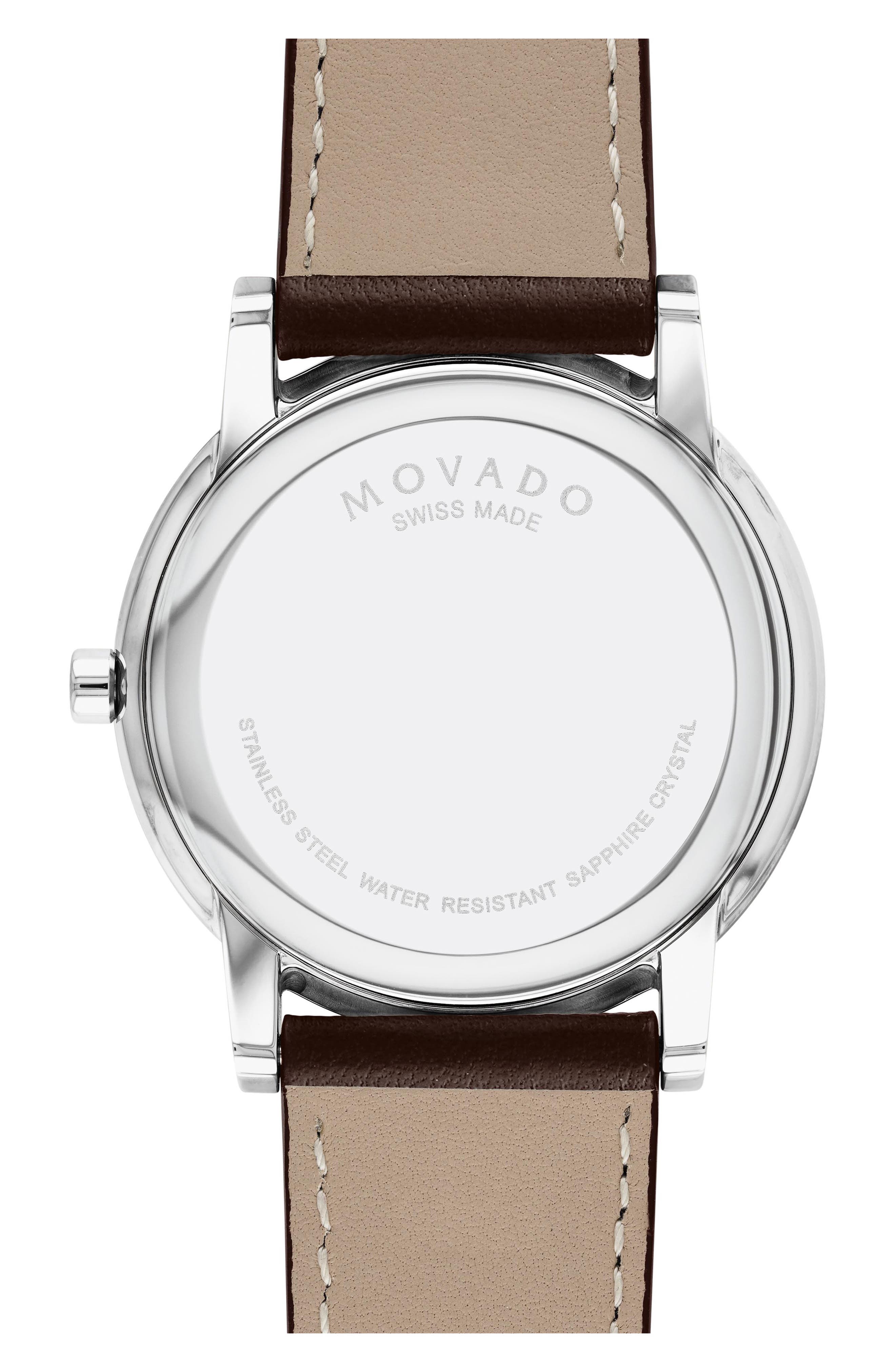 Movado Museum Classic Leather Strap Watch, 40mm