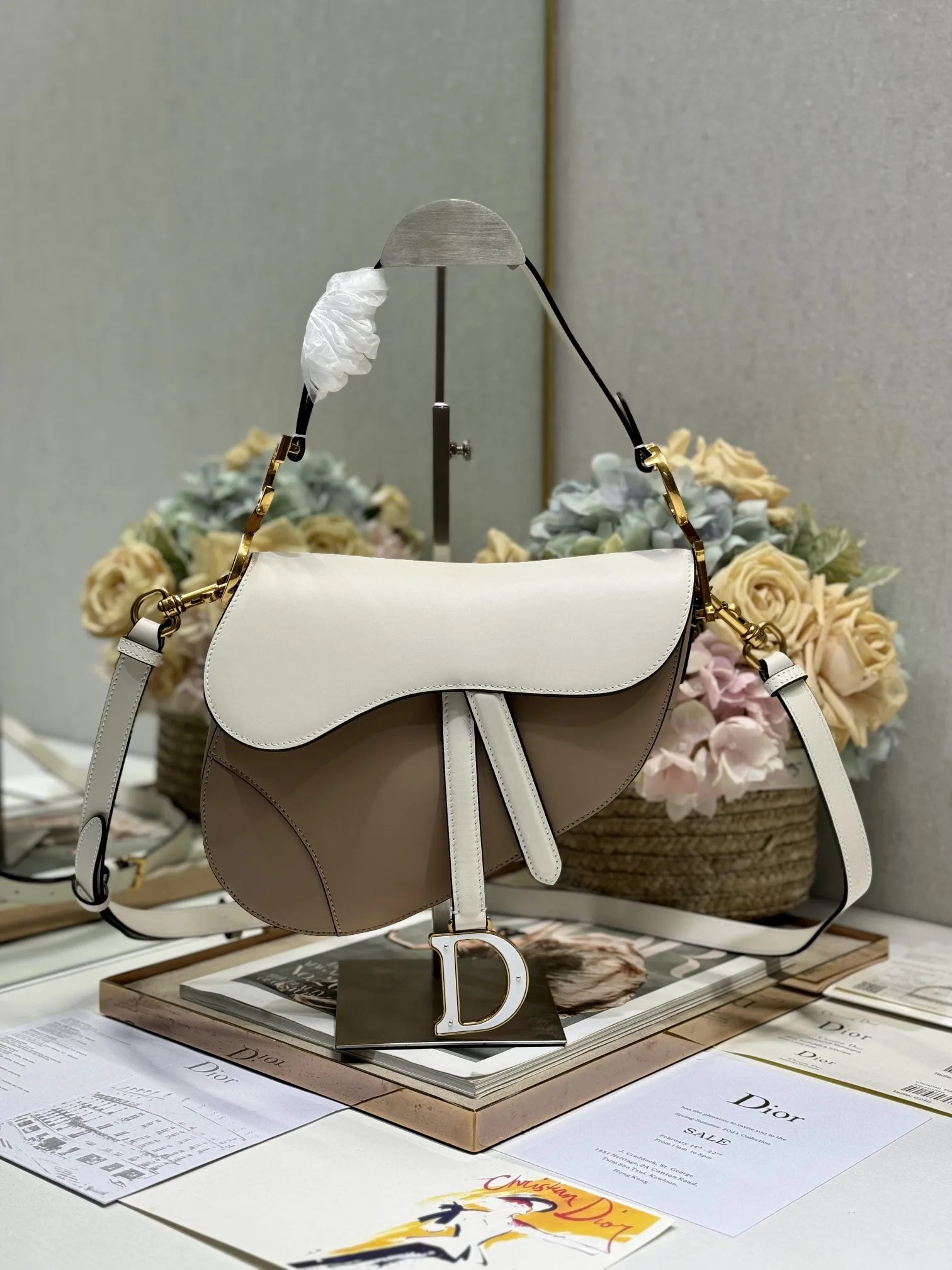 Dior White Saddle Calfskin Saddle Bag product photo from LabelPicks