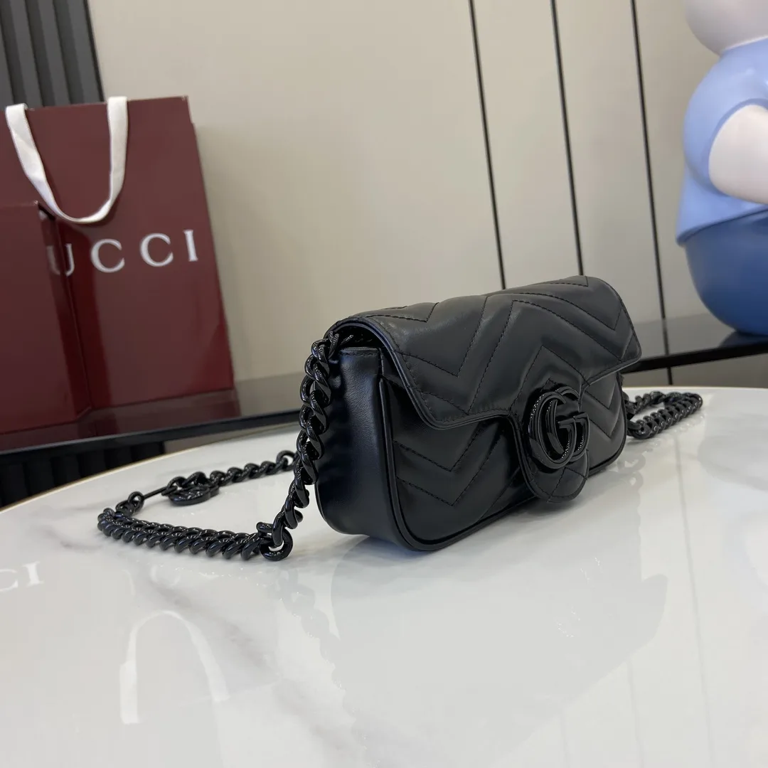 Gucci Marmont Black Quilted Leather Shoulder Bag product photo from LabelPicks