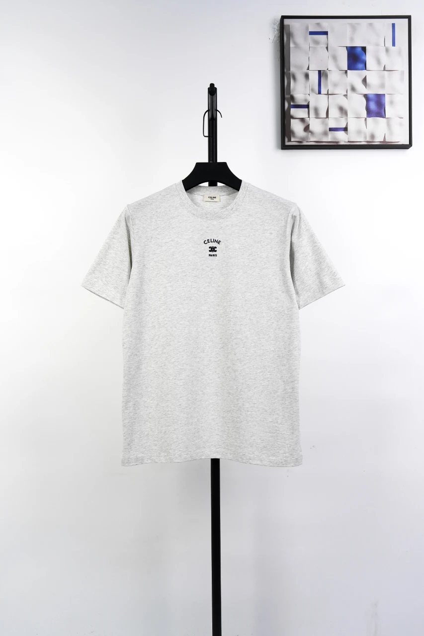 CELINE Grey Small Embroidered Logo T-Shirt product photo from LabelPicks