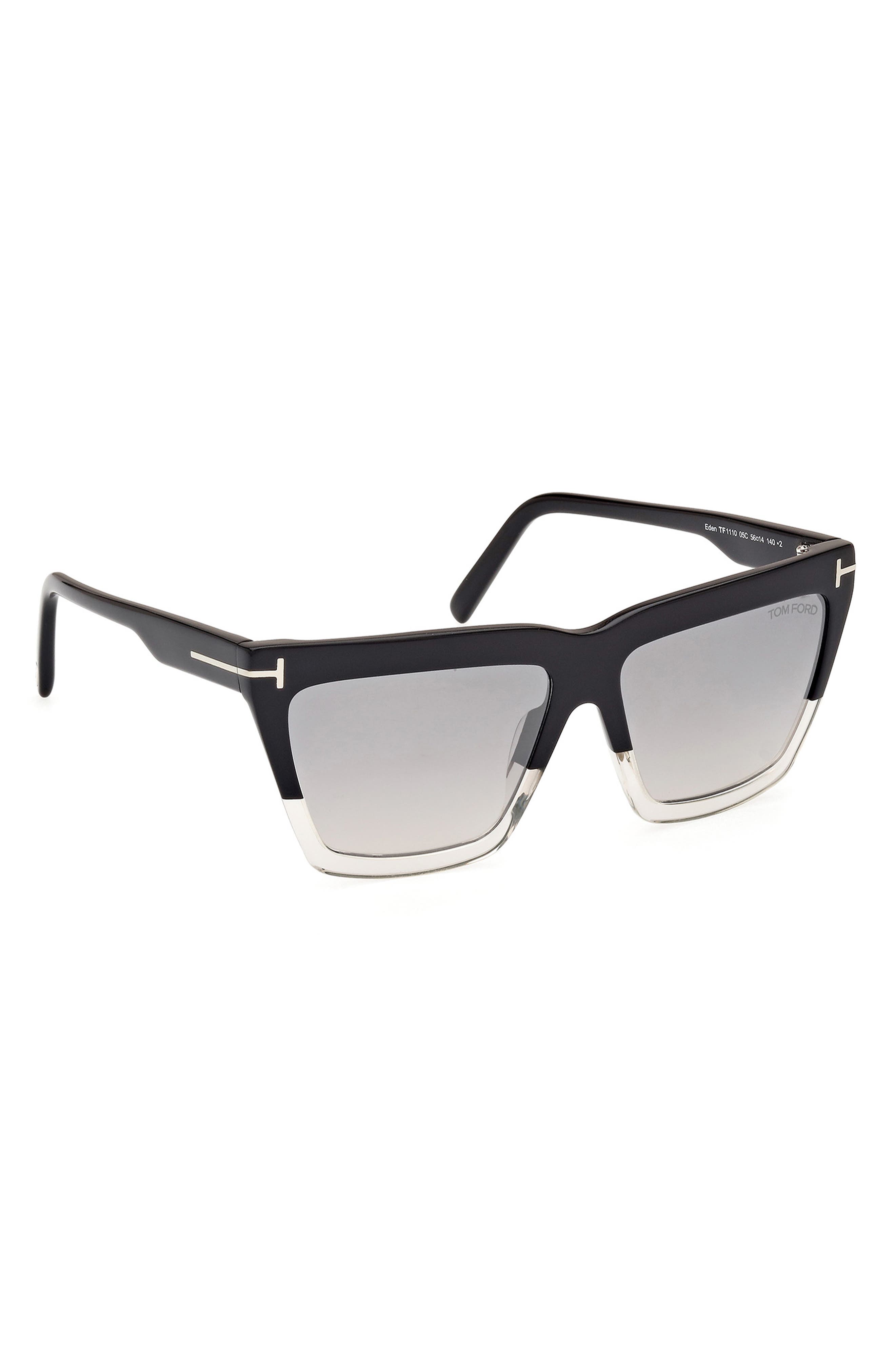 TOM FORD Eden 56mm Gradient Geometric Sunglasses