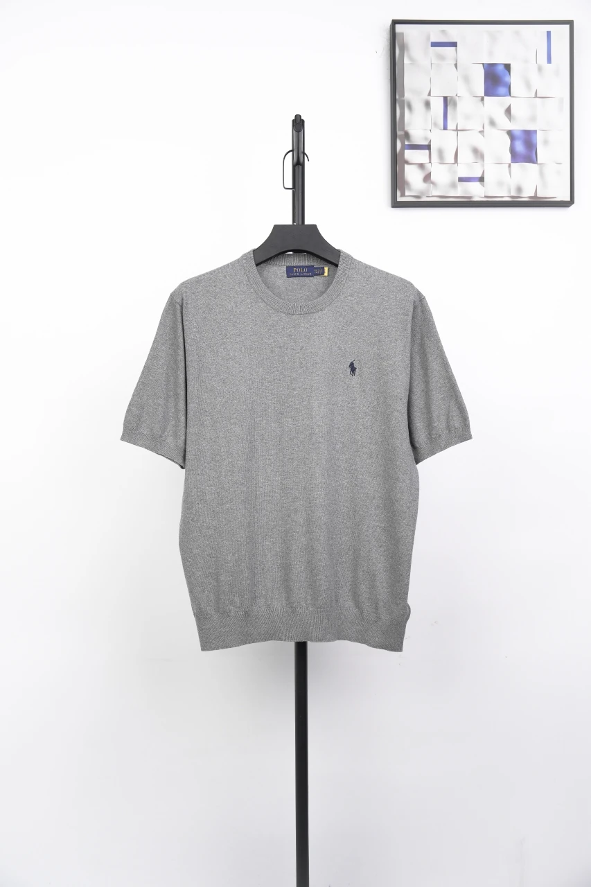 Ralph Lauren Grey Pony Embroidered Jacquard Short Sleeve Polo Shirt product photo from LabelPicks