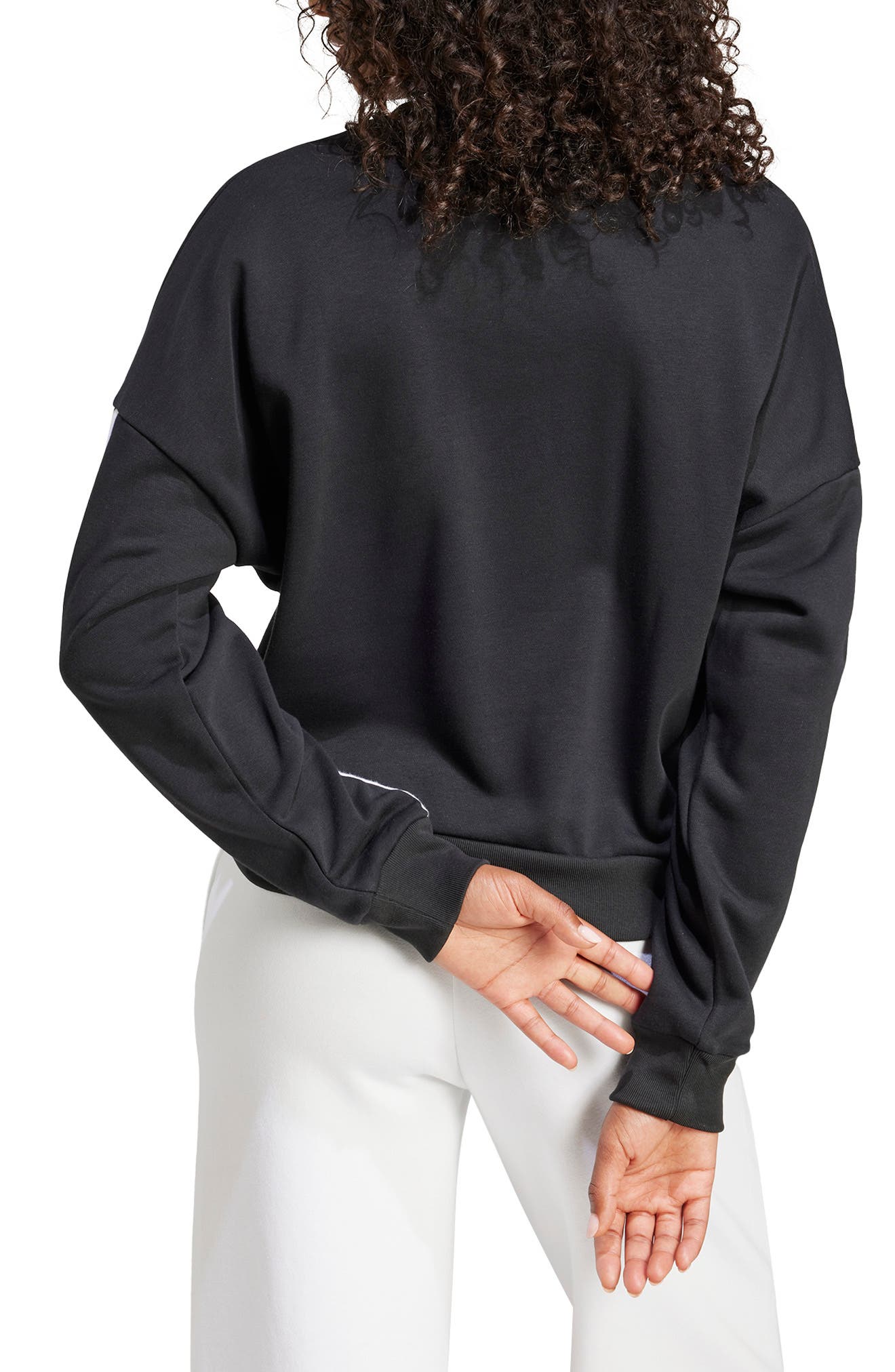 adidas 3-Stripes French Terry Crop Sweater
