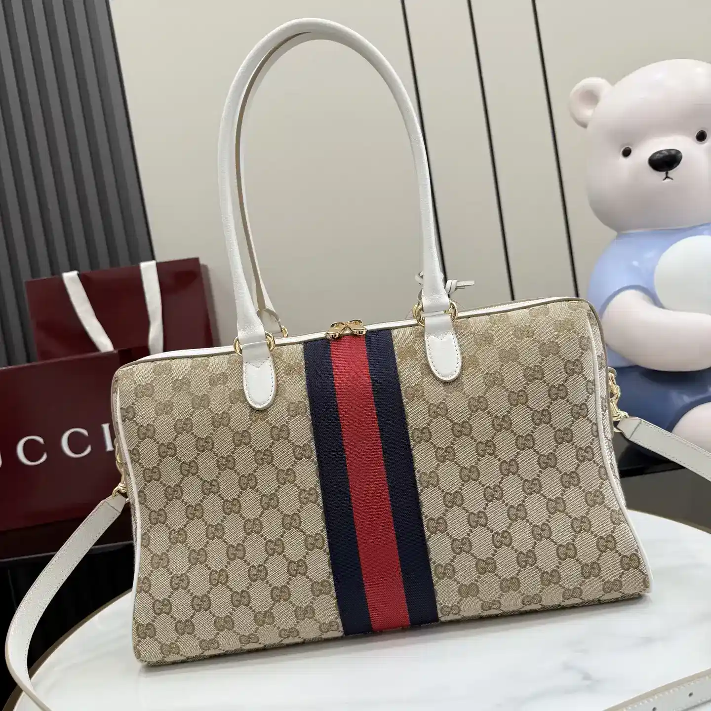 Gucci White Quilted Leather Top Handle Bag product photo from LabelPicks