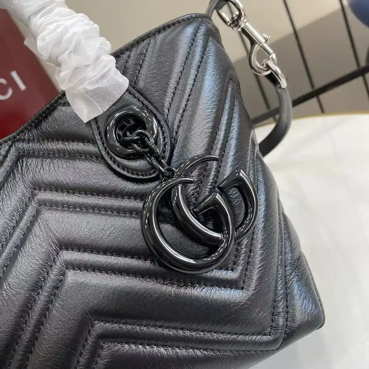 Gucci Black Marmont GG Supreme Canvas Tote Bag product photo from LabelPicks
