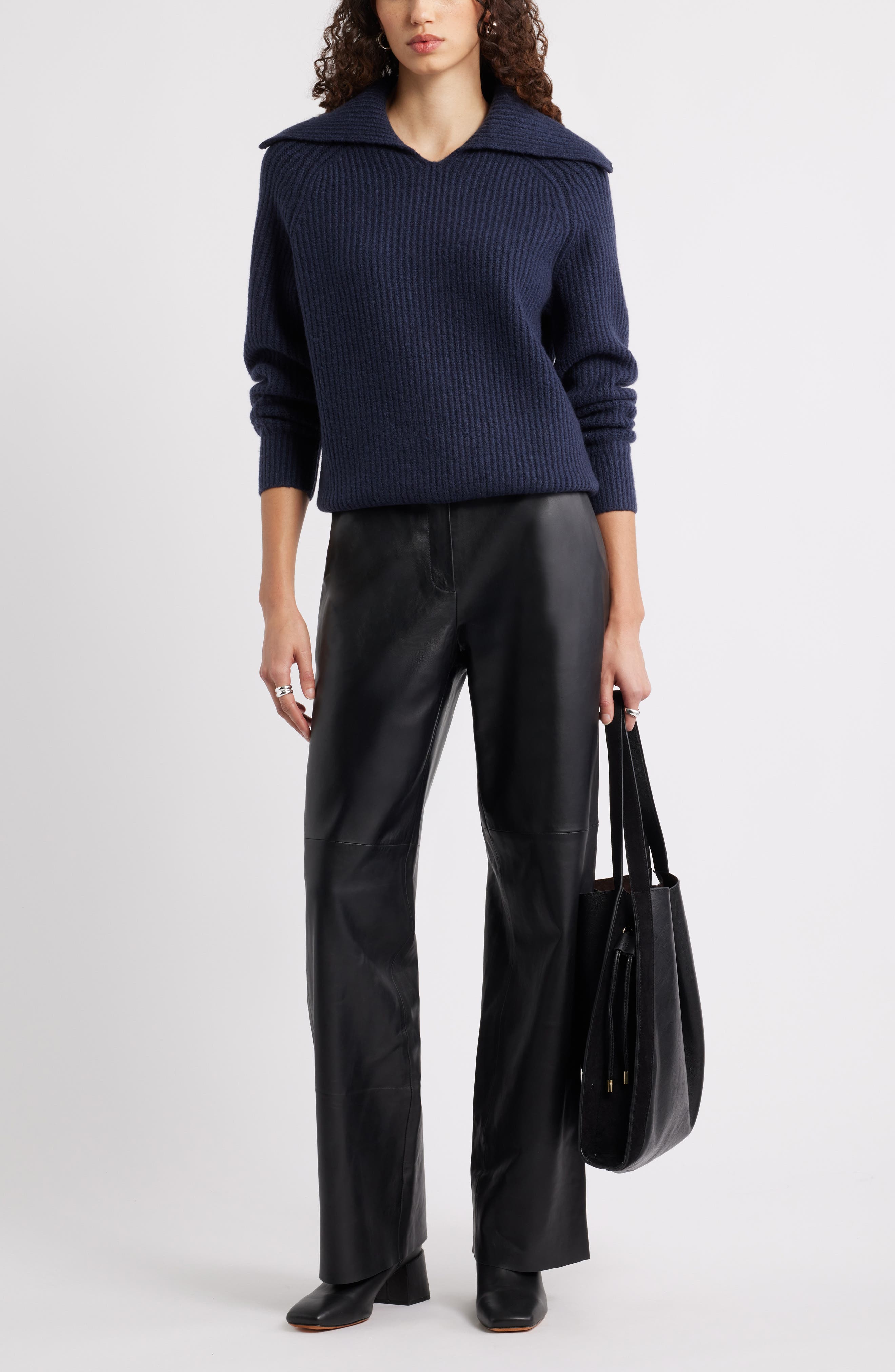 Nordstrom Rib Sailor Collar Sweater