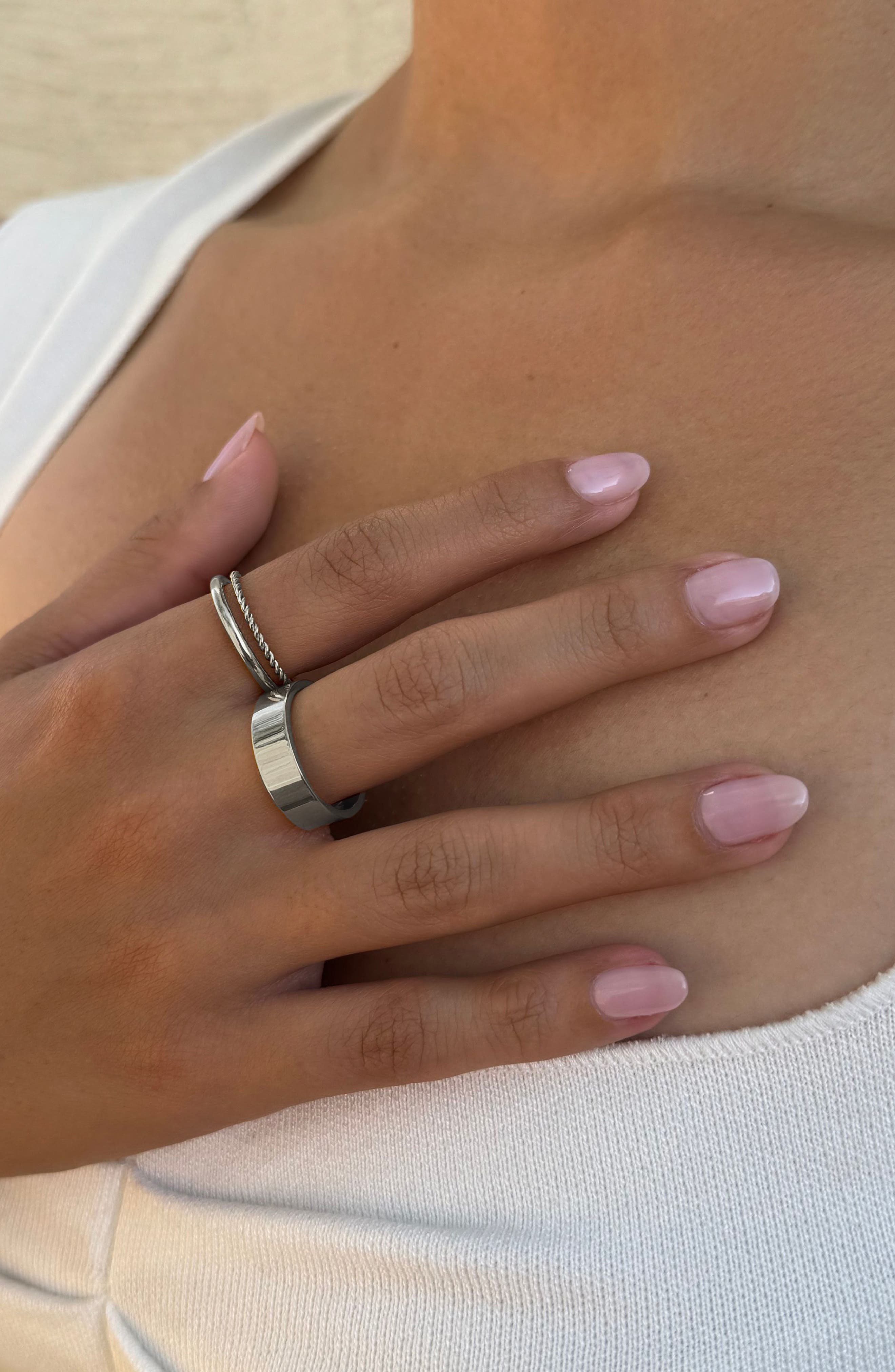 Adornia Set of 3 Tarnish Resistant Assorted Stacking Rings