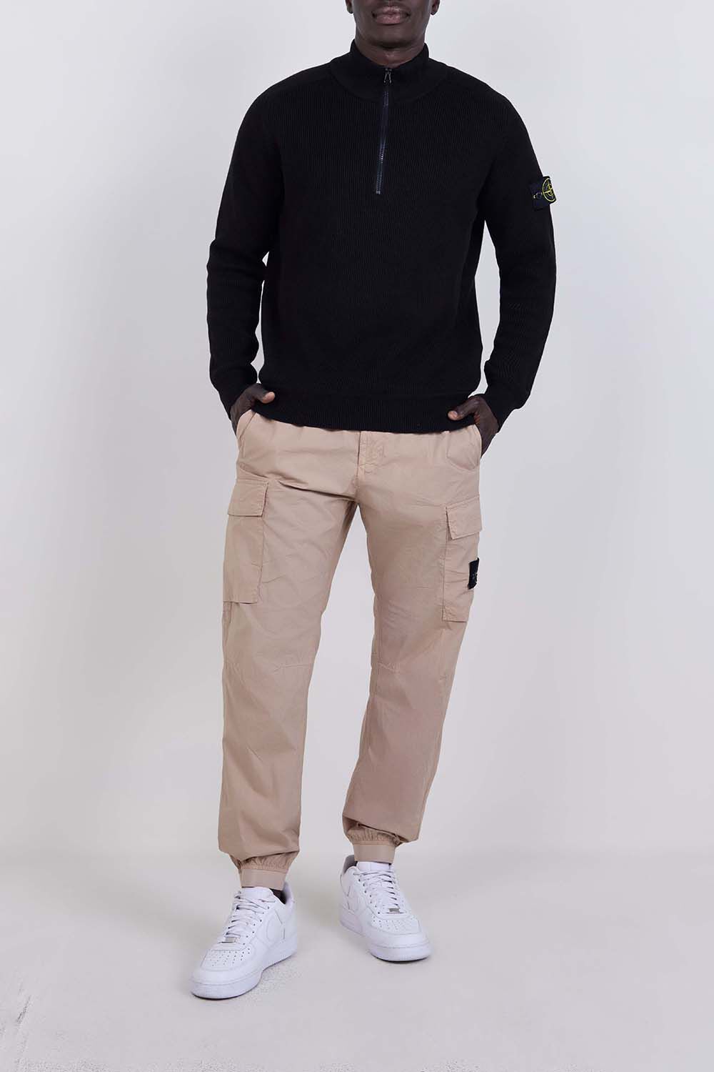 STONE ISLAND סריג חצי רוכסן