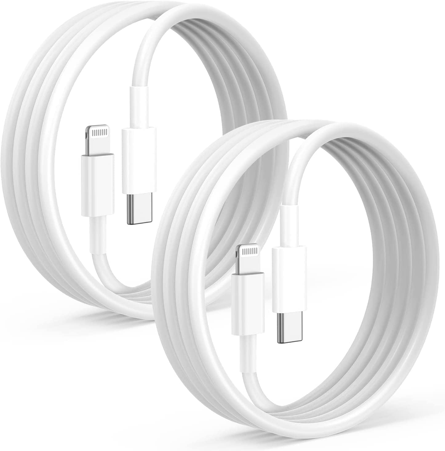 2-Pack Fast Charger Cable for iPhone 14/13/12, 6ft [Apple MFi Certified], USB Type-C to Lightning Cable, 6-Foot Apple iPhone Charging Cord for iPhone 14, 13, 12 Pro, XR, XS, Plus