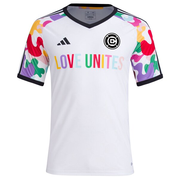 Chicago Fire adidas 2024 Pride Pre-Match Top - White