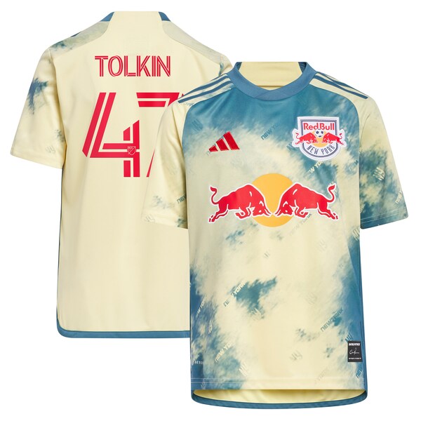 John Tolkin New York Red Bulls adidas Youth 2024 Daniel Patrick Kit Replica Jersey - Yellow
