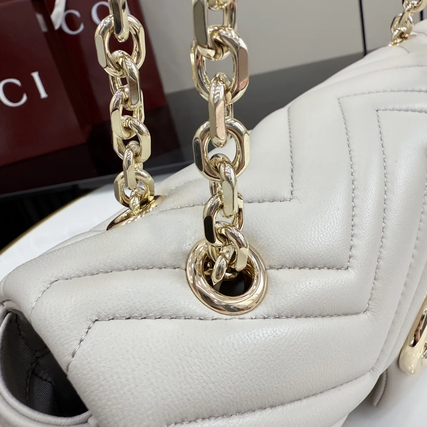 Gucci Marmont Grey GG Supreme Canvas Shoulder Bag product photo from LabelPicks