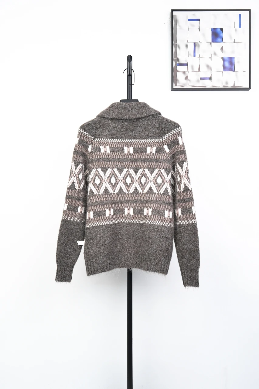 Brunello Cucinelli Fair Isle Shawl-Collar Cardigan product photo from LabelPicks