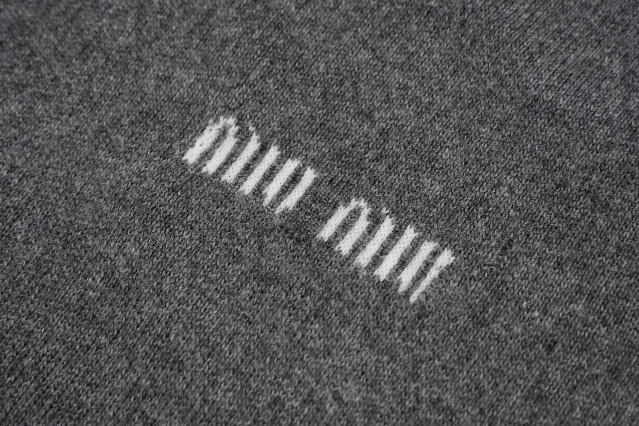 Miu Miu Grey Jacquard Logo Layered Cashmere Knit Polo Sweater product photo from LabelPicks