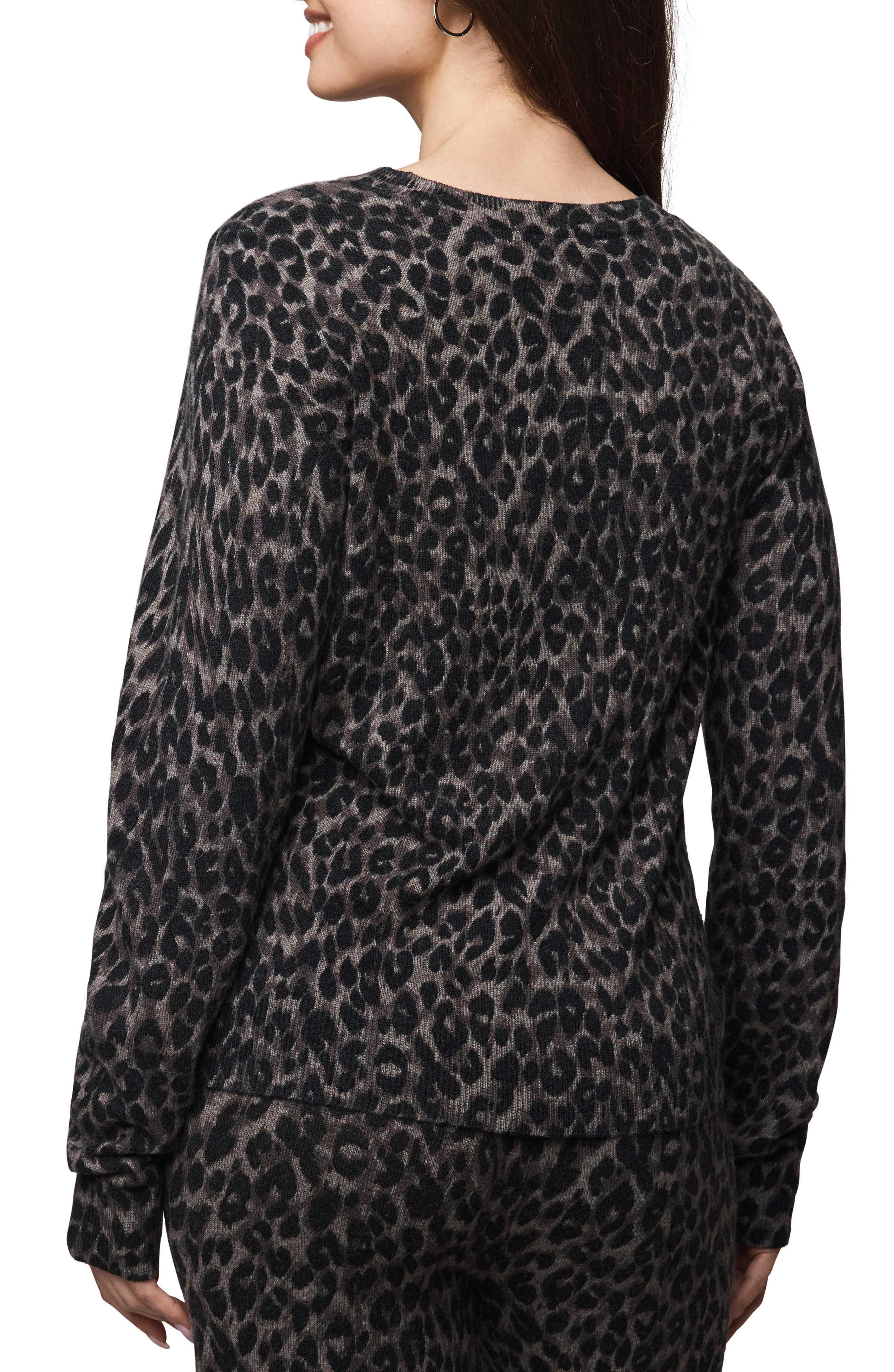 Splendid Leopard Print Crewneck Sweater