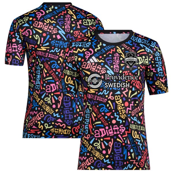 Seattle Sounders FC adidas 2024 Hispanic Heritage Pre-Match Top - Black