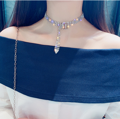 Fashion sexy senior collar short necklace cool trend diamond neck with collar chain