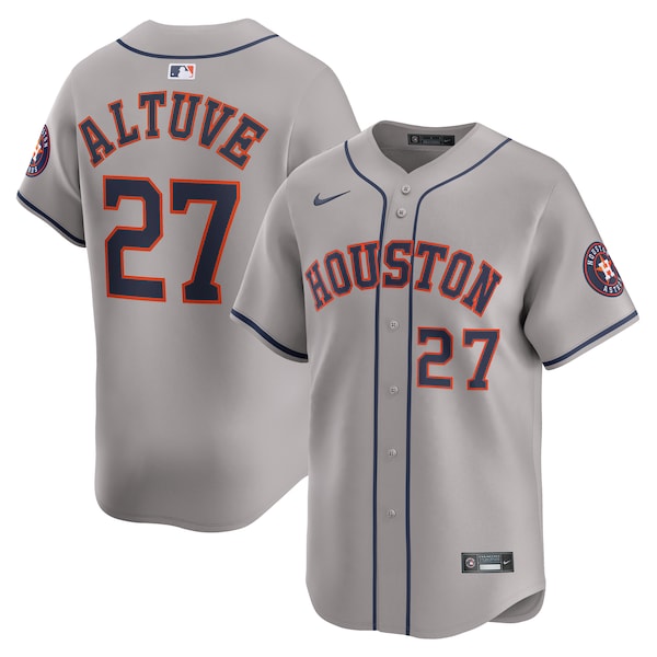 Jose Altuve Houston Astros Nike Road Limited Player Jersey - Gray/Orange/White