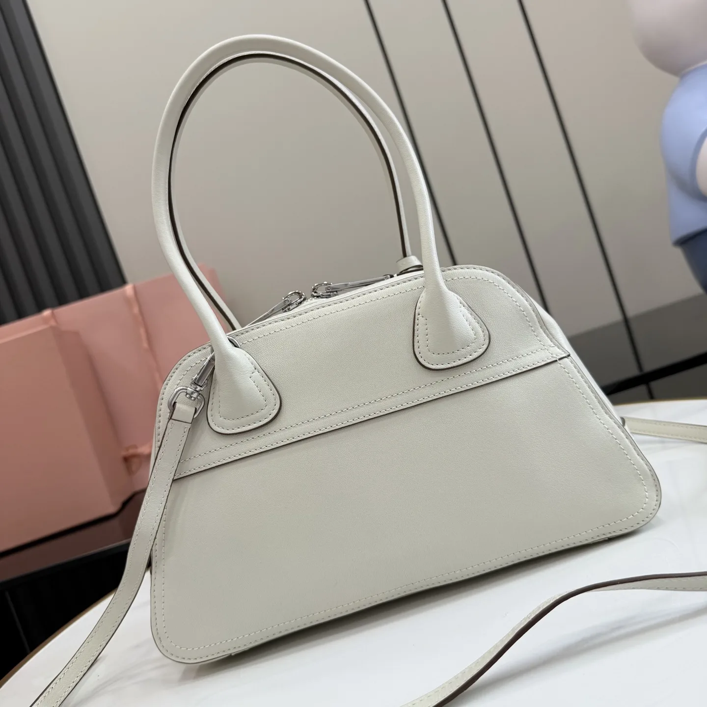 Miu Miu White Vivant Lambskin Top Handle Bag product photo from LabelPicks