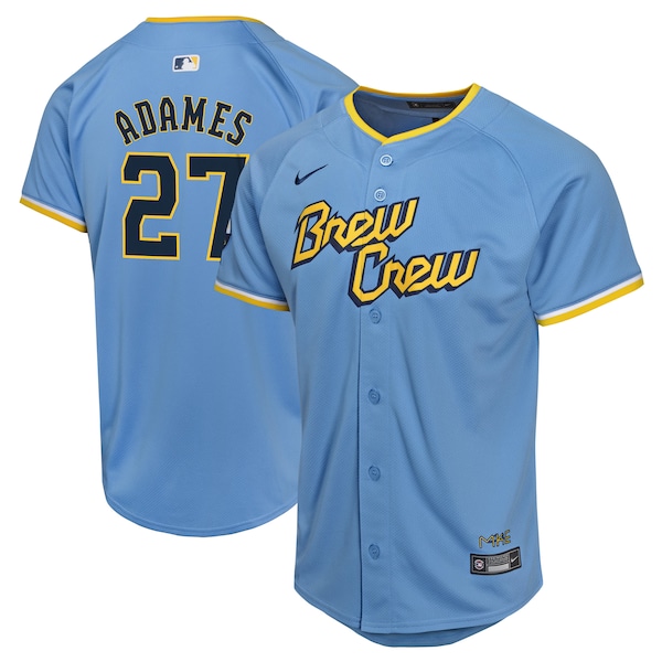 Willy Adames Milwaukee Brewers Nike Youth City Connect Limited Player Jersey - Powder Blue