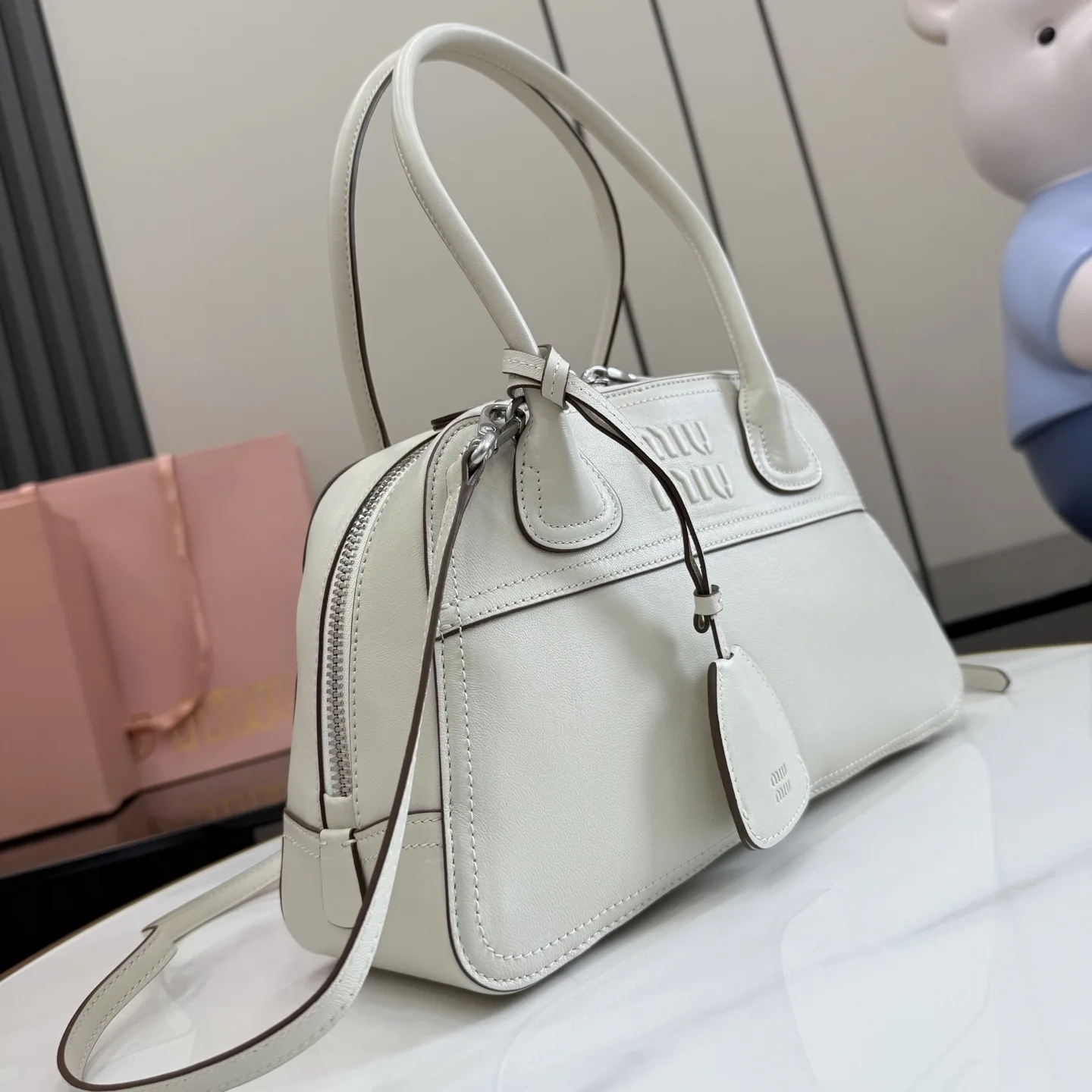Miu Miu White Vivant Lambskin Top Handle Bag product photo from LabelPicks