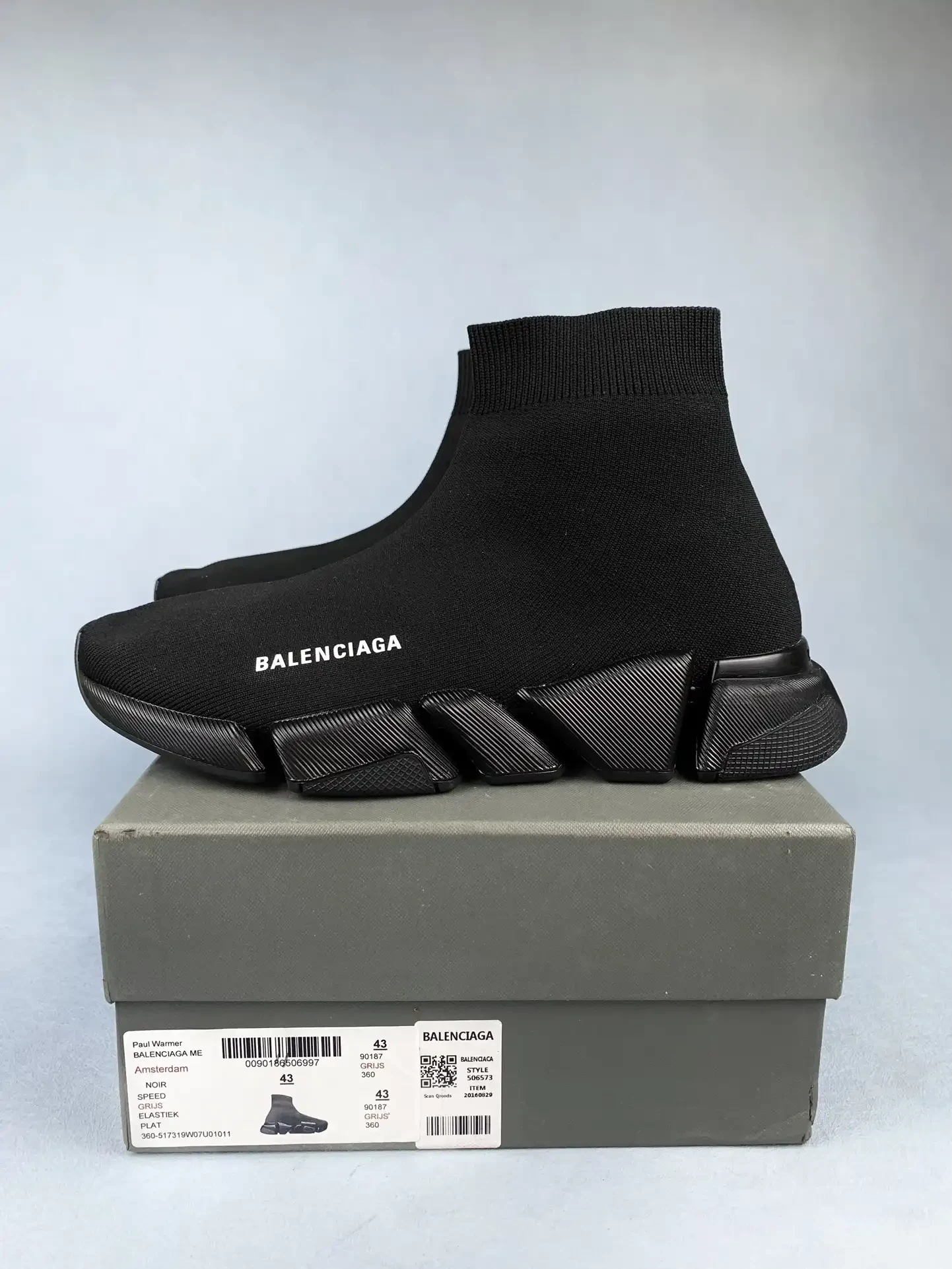 Balenciaga Speed 2.0 Recycled Knit Sneaker in Black product photo from LabelPicks