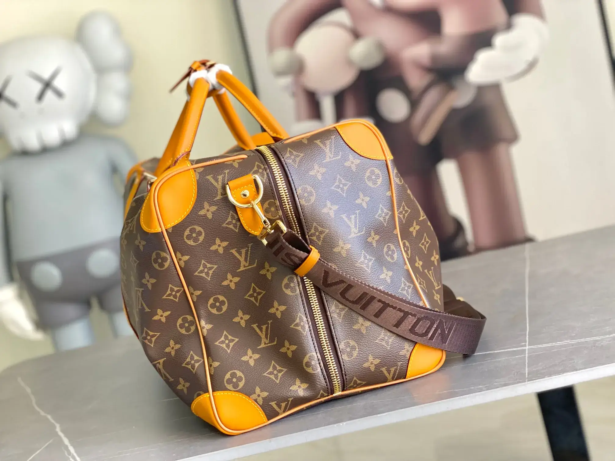 Louis Vuitton Yellow Keepall Canvas and Leather Tote Bag product photo from LabelPicks
