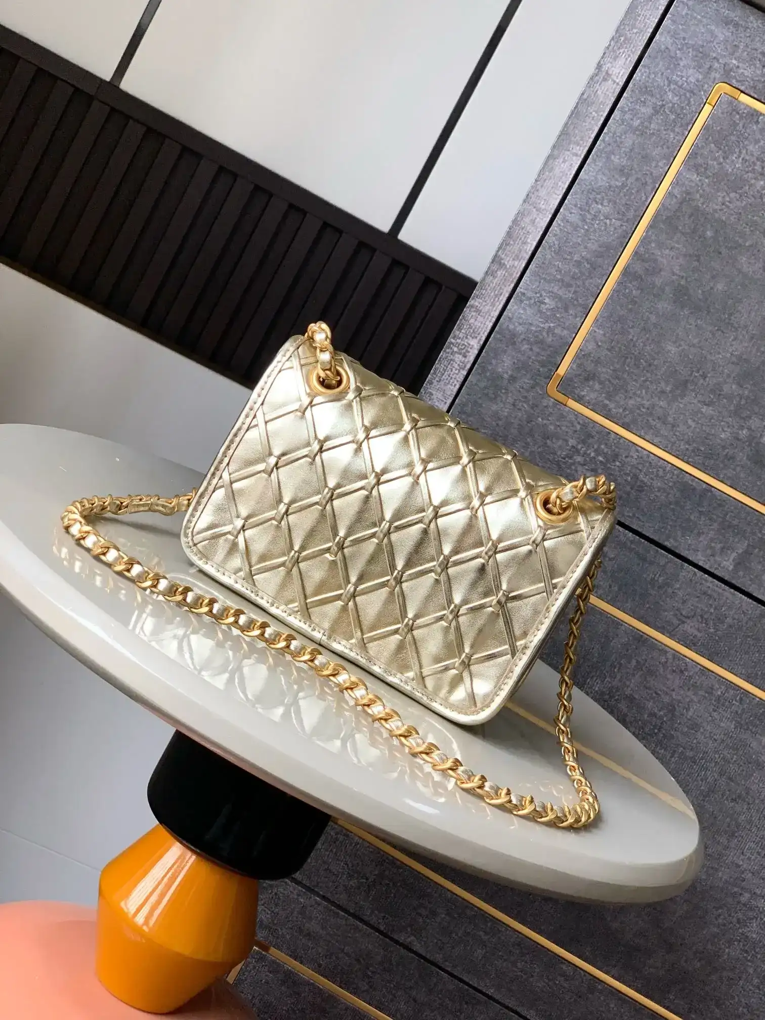 Chanel Woven Leather Classic Flap Shoulder Bag product photo from LabelPicks