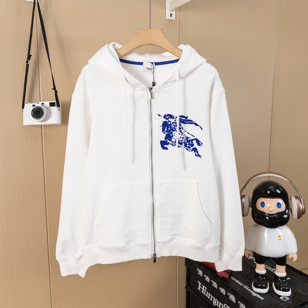 War Horse Print Long Sleeve Zipper Hoodies