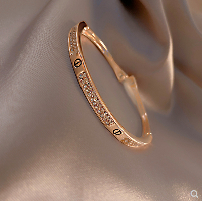 Diamond bracelet minority design Korean version simple personality Bracelet cool wind net red fashion jewelry