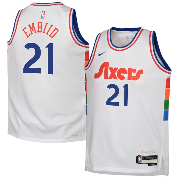 Joel Embiid Philadelphia 76ers Nike Youth 2024/25 Swingman Player Jersey - City Edition - White