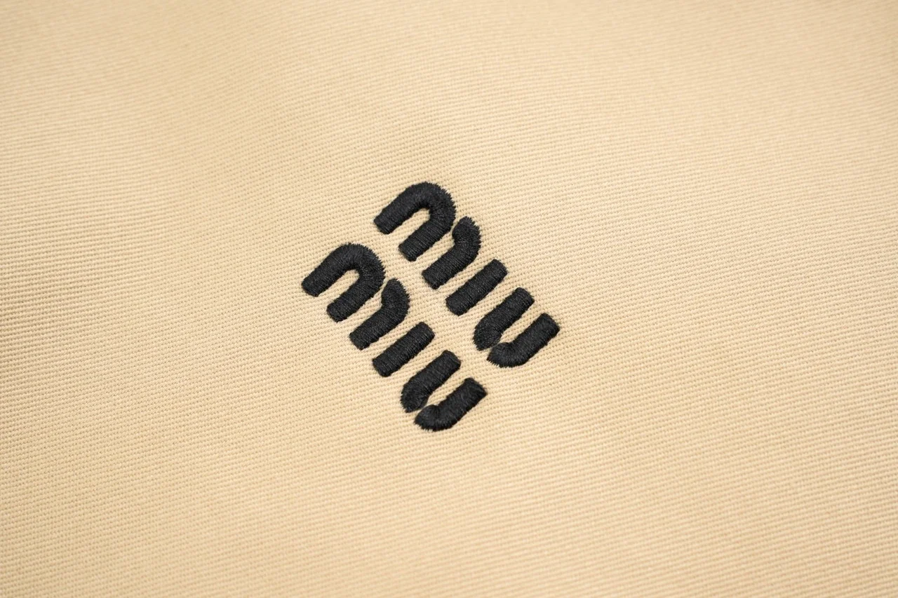 Miu Miu Beige Logo Embroidered Button Jacket product photo from LabelPicks