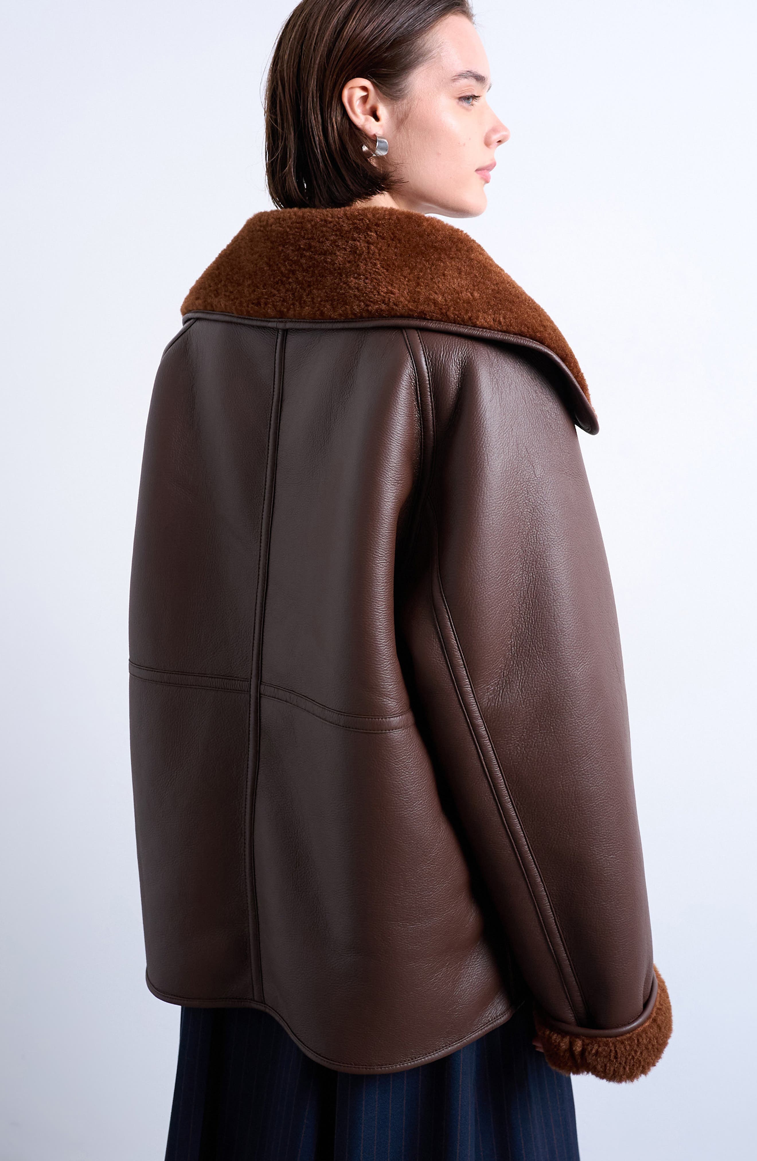 Topshop Oversize Reversible Faux Shearling Jacket
