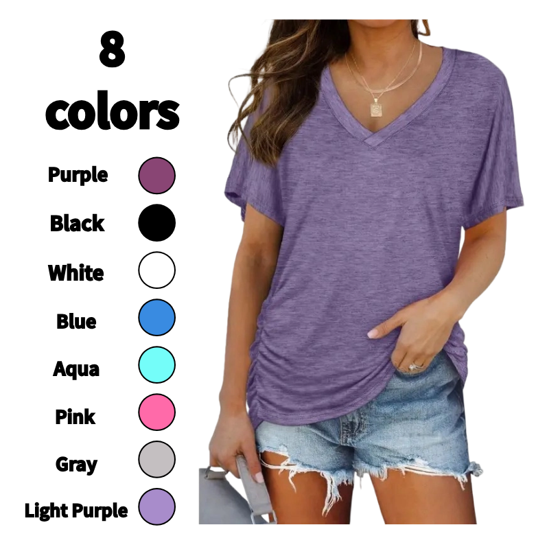 🔥Today's Specials-All Colors Just 24.99🎉-Women's Loose Fit V-Neck Dolman Shirt