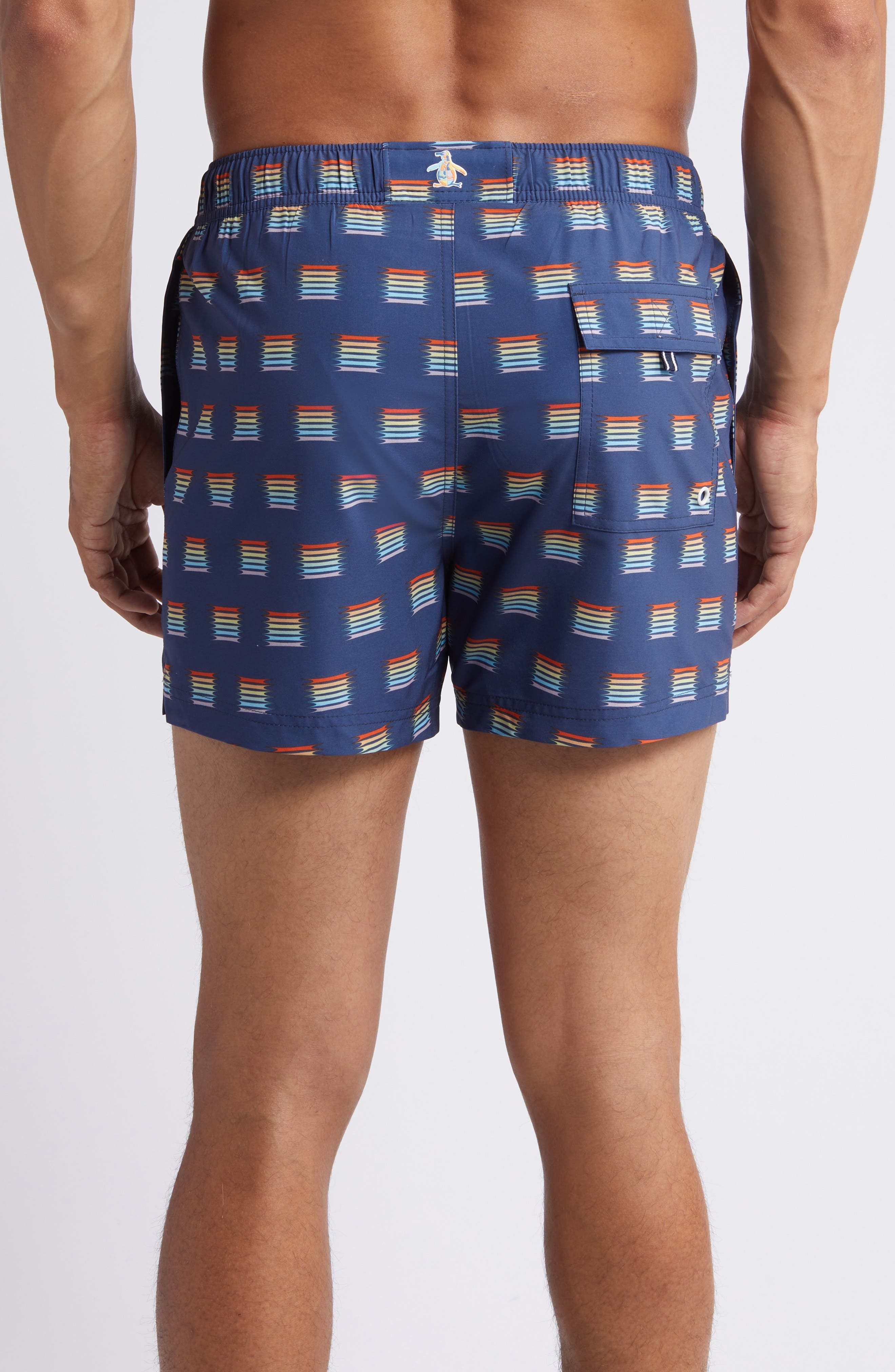 Original Penguin Print Swim Trunks