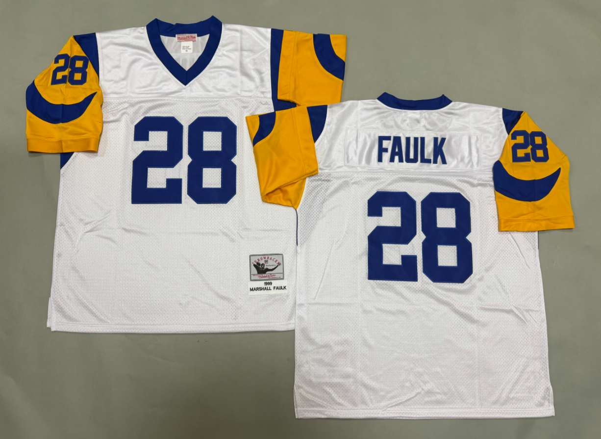Marshall Faulk Los Angeles Rams Authentic Throwback Retired Player Jersey