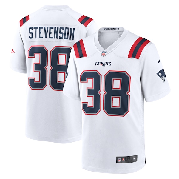 Rhamondre Stevenson New England Patriots Nike Game Player Jersey - White/Navy/Red