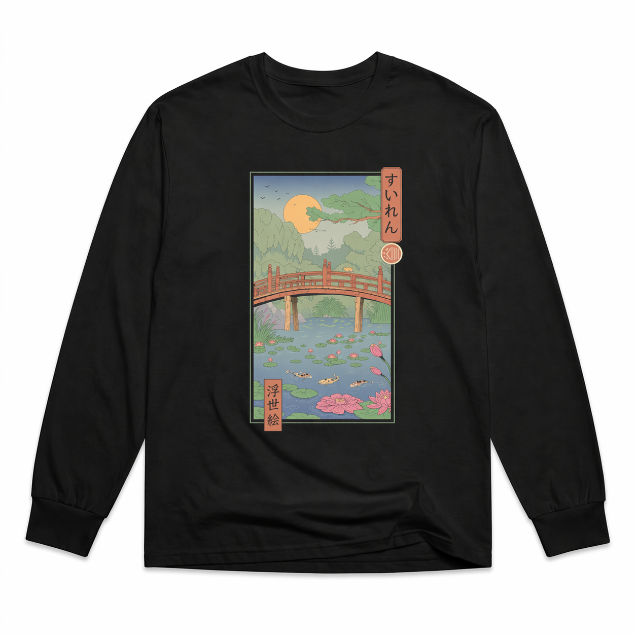 Camiseta Ukiyo-e de nenúfares