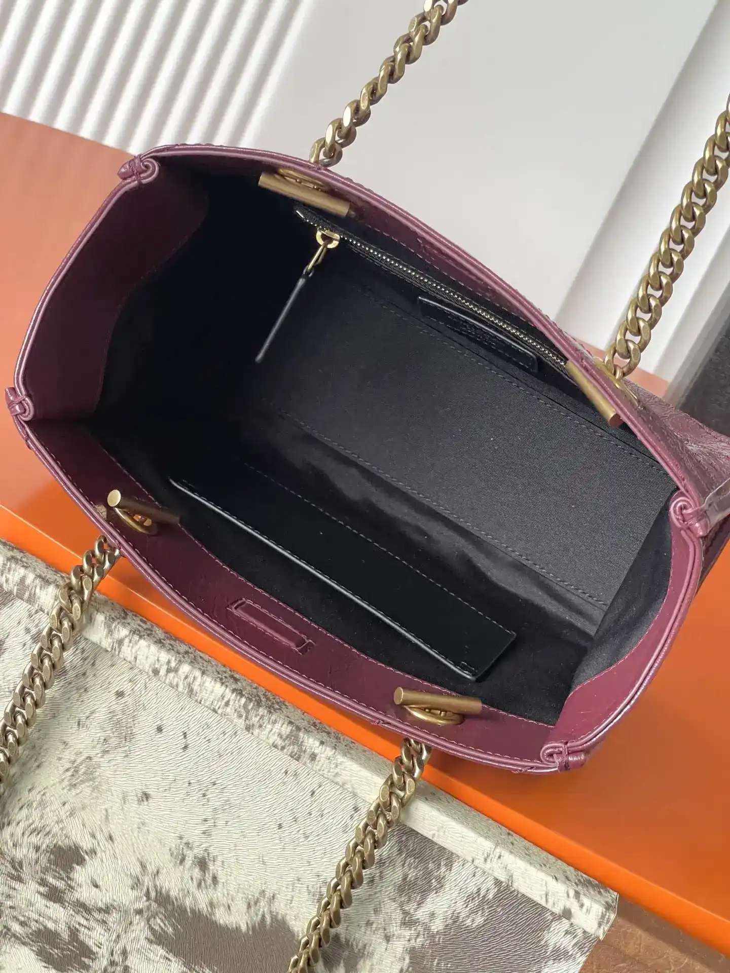 Saint Laurent Niki Burgundy Calfskin Tote Bag product photo from LabelPicks