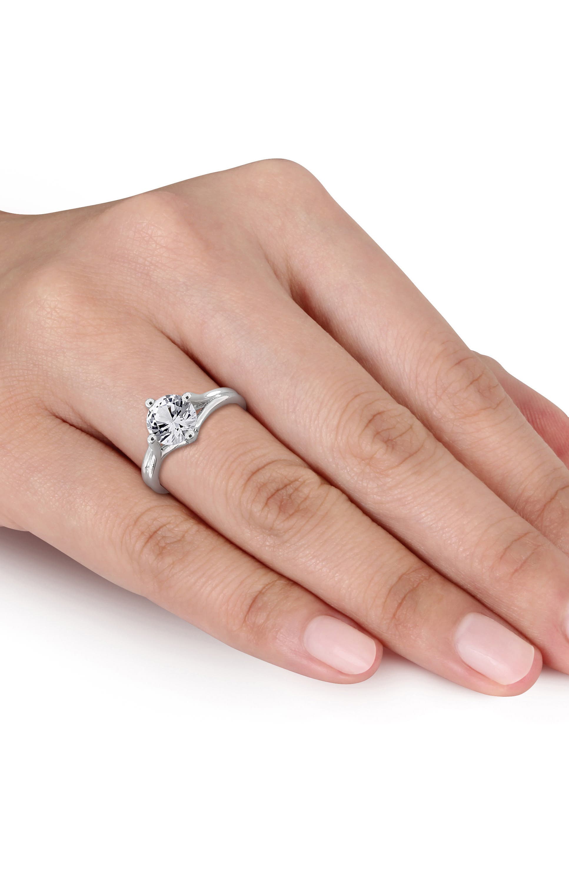 DELMAR Created White Sapphire Solitaire Ring