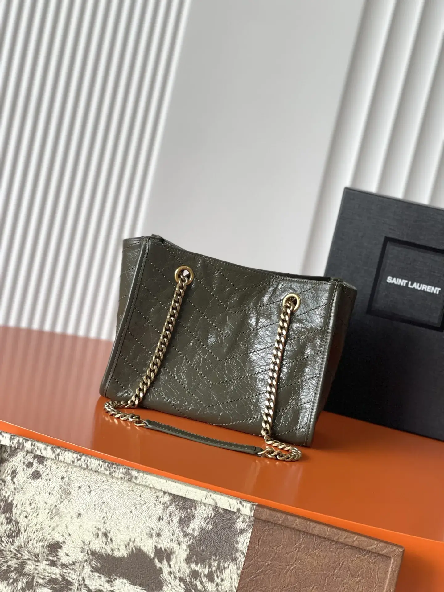 Saint Laurent Niki Green Calfskin Tote Bag product photo from LabelPicks