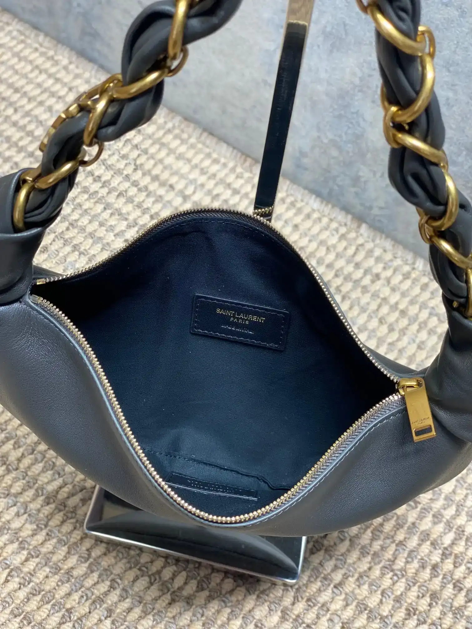 Saint Laurent Black Lambskin Hobo Bag product photo from LabelPicks