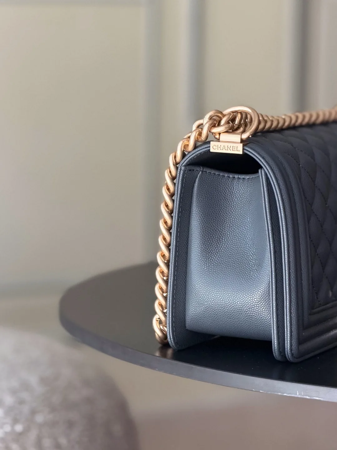 Chanel Grey Quilted Leather Shoulder Bag product photo from LabelPicks