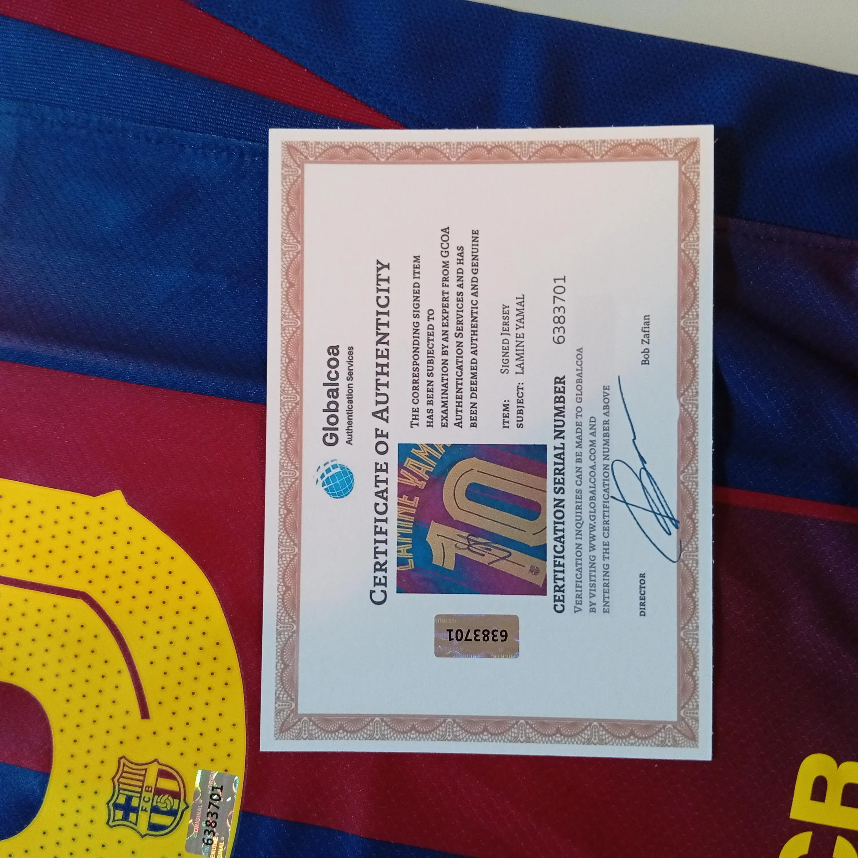 Lamine Yamal Signed Autographed Barcelona FC Home Jersey/Football Shirt With COA