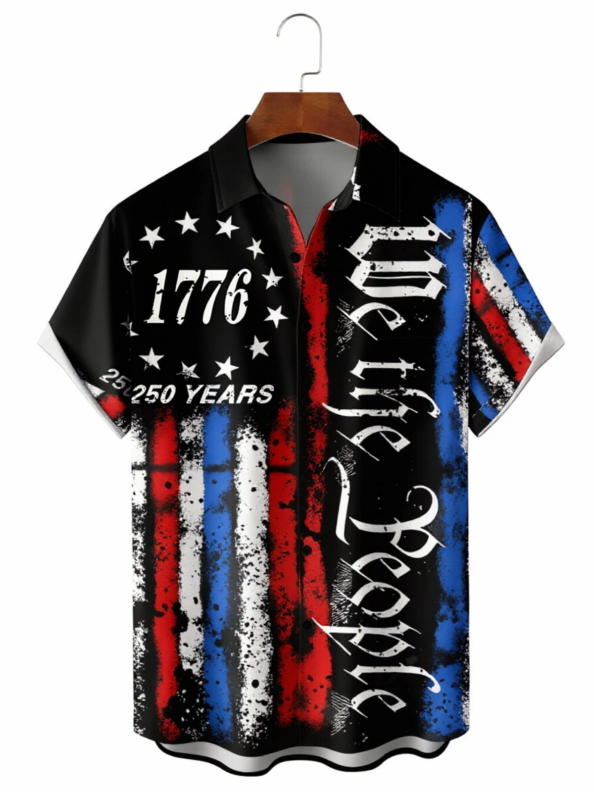 Men's printed shirts Independence Day Anniversary Flag Floral Holiday Hawaiian Shirt